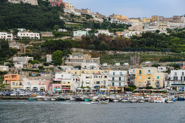 Fototapeta na wymiar General view of Capri Island in Naples, Italy
