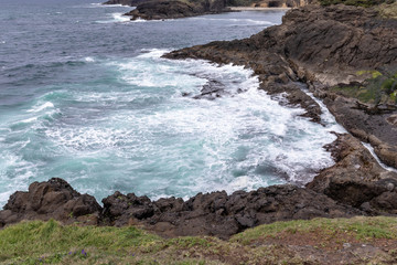 Fototapeta na wymiar Oregon Coast waves crashing on rocks