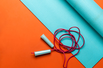 fitness mat with jump rope