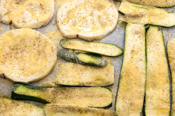 Breaded courgettes to fry