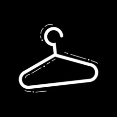 Hanger for clothes on a black background - Vector
