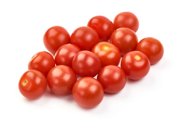 Shiny Cherry tomatoes, close-up, isolated on white background