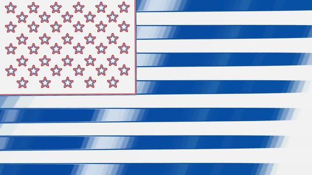 US flag with moving stripes - looped animation