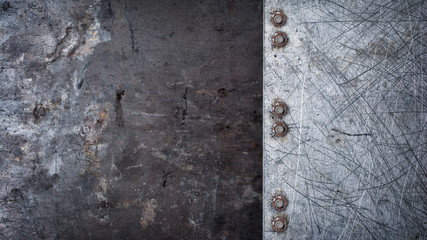 Grunge metal texture background with rivets