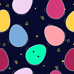 Seamless pattern with easter eggs