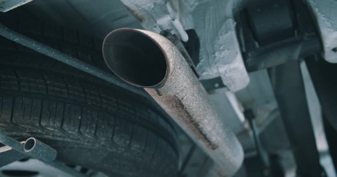 Vehicle exhaust tail pipe rattle on startup invisible emissions