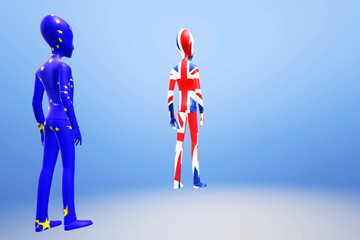 Brexit concept. 3D illustration.