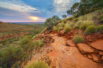 hiking kings canyon at sunset, watarrka national park, northern territory, australia 15