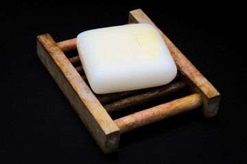 personal hygiene soap placed on appropriate support