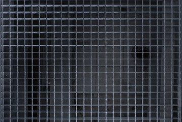 Top view and detailed view of a steel press grid galvanized, 30 x 30 mm, with underlying metal...