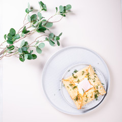 Buckwheat crepes . French food 