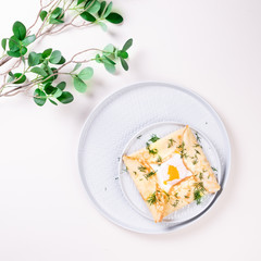 Buckwheat crepes . French food 