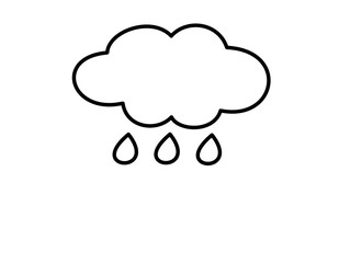 雨雲(線画)雨１(線画)