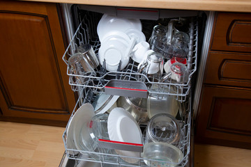 dishwasher with dishes