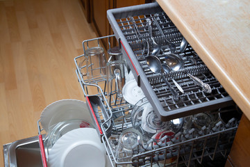 dishwasher and dishes
