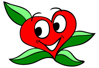 Cartoon valentine heart vector illustration