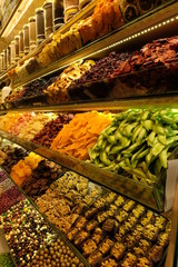 Inside the Grand Bazaar in Istanbul, Turkey. Turkish delights sweets at the the Grand Bazaar.
