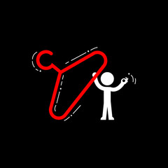 The man with a hanger for clothes