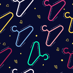 Seamless Pattern with hangers for clothes