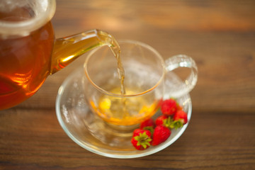 wild strawberry tea in beautiful cup