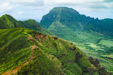 Helicopter trip to Waialeale peak in Kauai, US