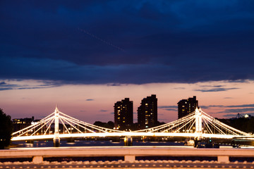 London at dawn. View from Chelsea bridge