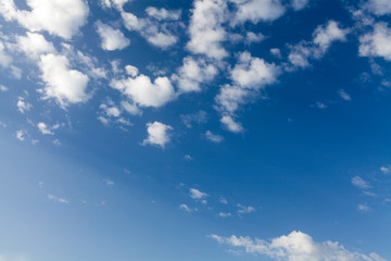Clean Bright Blue Sky with Fluffy Clouds