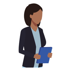 holding papers businesswoman faceless