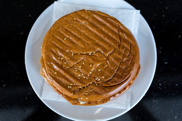 Toast sandwich breakfast in the plate