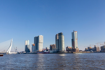 Rotterdam, Netherlands. City skyline on a beautiful sunny day.