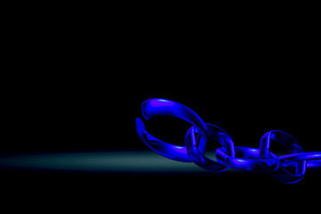 Abstract background.  Broken chain. 3D illustration.
