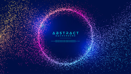 Dynamic abstract liquid flow particles background. Shining abstract particle flow background. Futuristic background with dots combination. Eps10 Vector background.