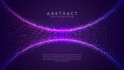 Dynamic abstract liquid flow particles background. Shining abstract particle flow background. Futuristic background with dots combination. Eps10 Vector background.