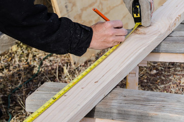 Measure Twice Cut Once Tape Pencil Wood