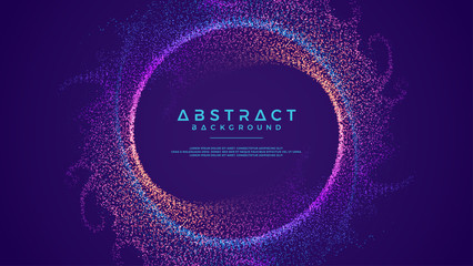 Dynamic abstract liquid flow particles background. Shining abstract particle flow background. Futuristic background with dots combination. Eps10 Vector background.