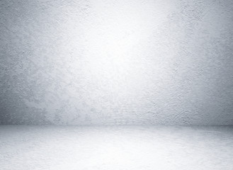 Empty gray cement room in perspective view, grunge background