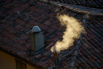 chimney with smoke
