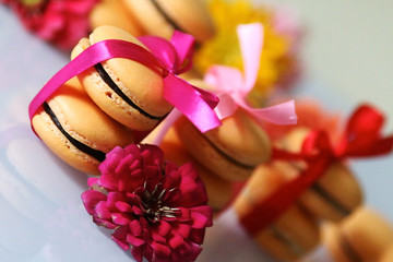 Macaron cookies sweet pastry