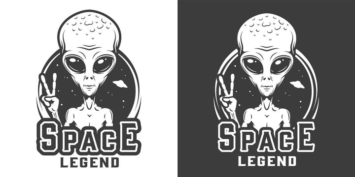 Vintage space monochrome logotype