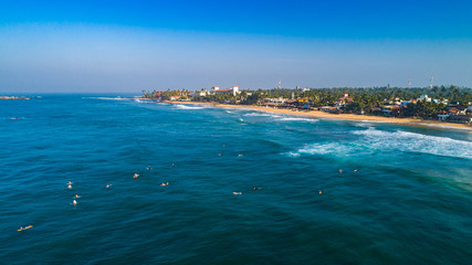 Fototapeta na wymiar Aerial. Hikkaduwa beach. Sri Lanka.