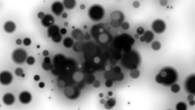 Slow Black White Swirling Particles Rotating Abstract Motion Background Loop
