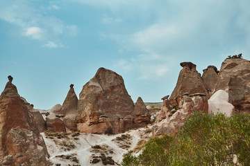 Fototapeta na wymiar Views of Cappadocia volcanic kanyon cave houses in Turkey