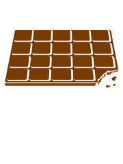 abgebissen biss schokolade hunger essen diät lecker süßigkeit tafel naschen ungesund fett dick fressen sünde block clipart design