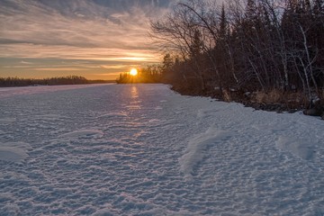Obraz premium Winter in the Boundary Waters Canoe Area of northern Minnesota