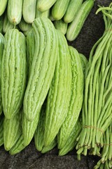 Bitter melon gourd for cooking in market