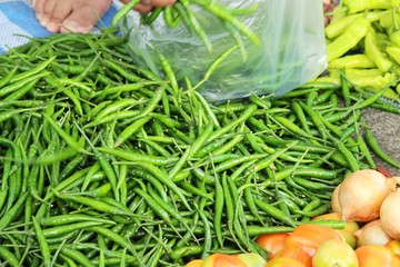 Fresh chilli for cooking at street food