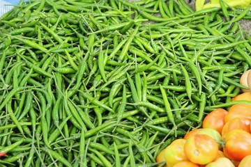 Fresh chilli for cooking at street food