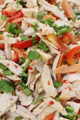 Spicy pork salad delicious at street food