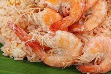 Shrimp fried rice with vegetables is delicious