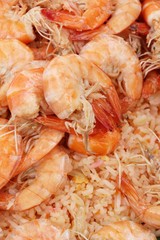 Shrimp fried rice with vegetables is delicious